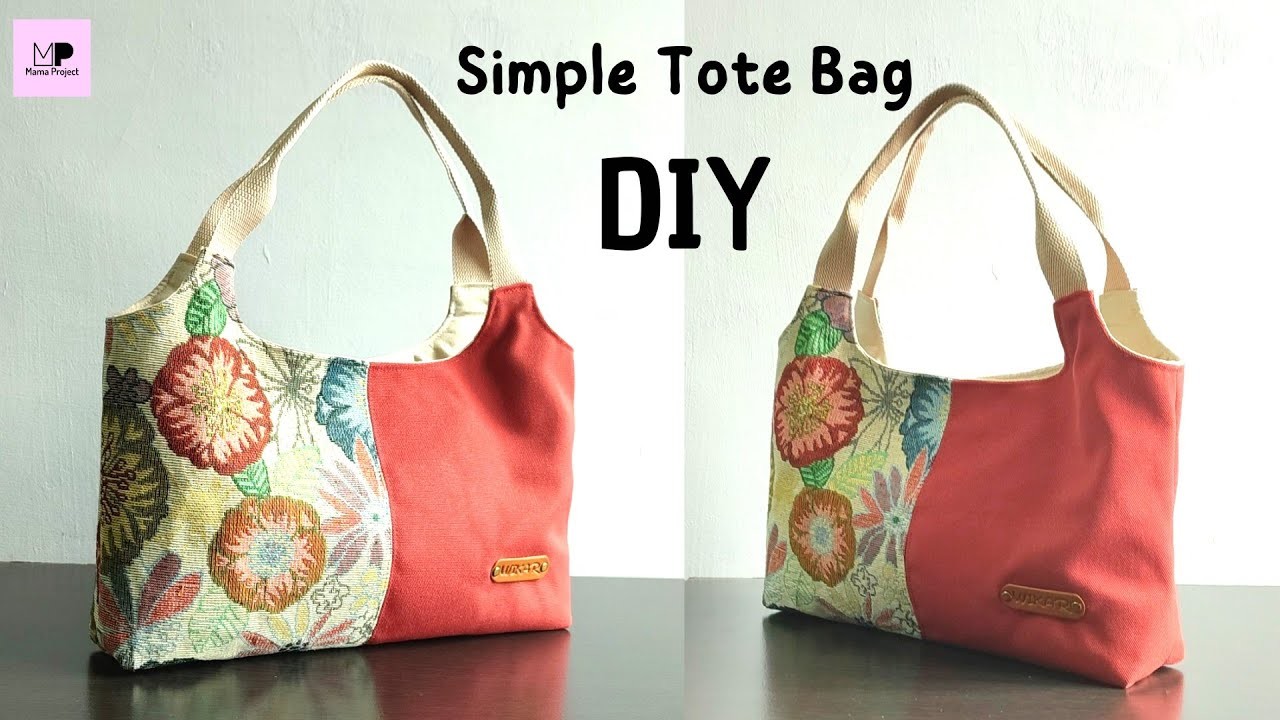 Simple Tote Bag With Pockets | Simple Tote Bag Sewing Tutorial