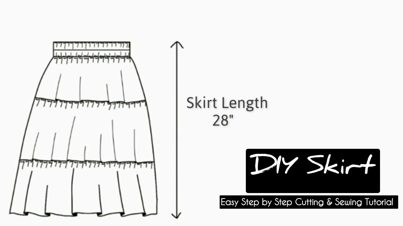 Skirt Cutting & Sewing || Easy Step by Step Cutting & Sewing Tutorial || #diyskirt #howtomakeskirt