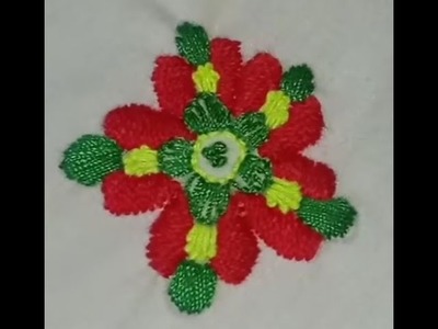 Super Easy Amazing flower design,, beautiful needle work for beginners #sscookinghouse