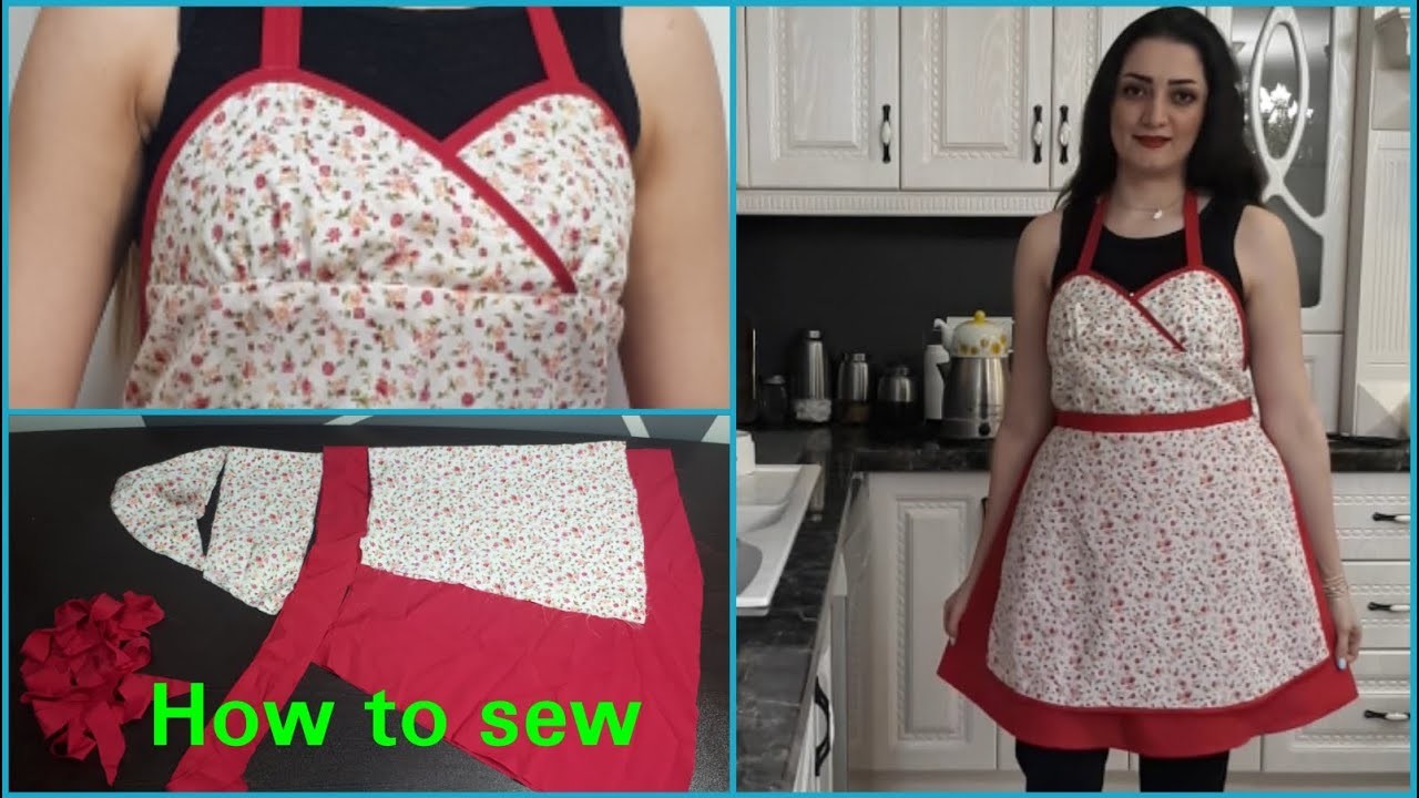 Tutorial stylish kitchen apron #apron #tutorial #sewing