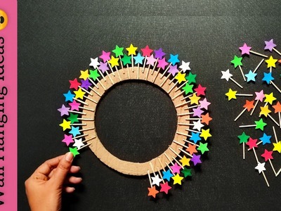 2 Quick & Easy Paper Wall Hanging Ideas using Matchsticks | Paper Flower Wall Decor| Cardboard Reuse