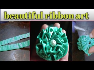 Adorable simple yet beautiful flower making tutorial. ribbon flower.ribbon art#design#flower#ribbon