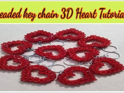 Beaded 3D Heart key chain tutorial Part 8