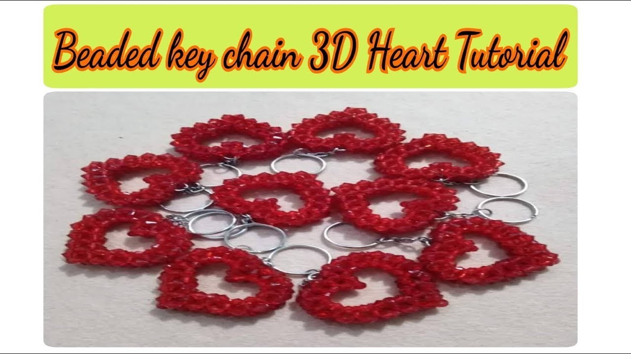 Beaded 3D Heart key chain tutorial Part 8