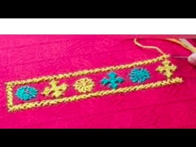 Beautiful neck design hand embroidery tutorial  beautiful embroidery #handembroidery#kurti