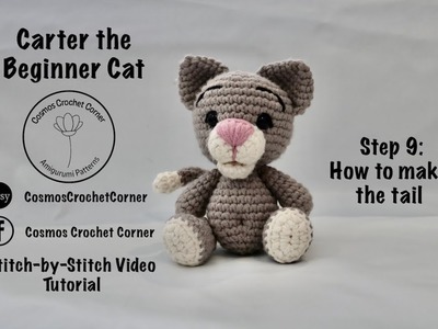 Carter the Beginner Crochet Cat - Making the Tail by Cosmos Crochet Corner