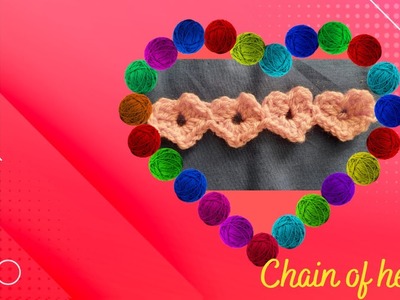 Chain of hearts crochet Left-Handed tutorial