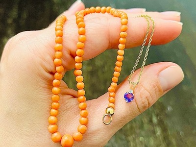 Coral?! Amethyst, and GOLD! Goodwill bluebox mystery jewelry unboxing!