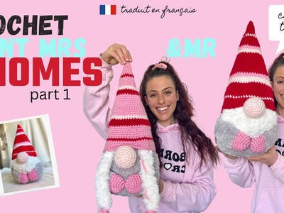 Crochet Gnome - Tutorial + Free Pattern - Giant Size Plush - Boy & girl gnomes - Amigurumi- PART1
