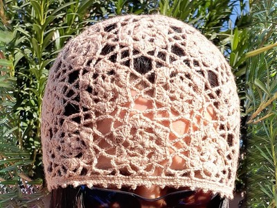 Crochet Lace Carnation Flower Hat (Part 2) (Continuous Crochet Motifs)