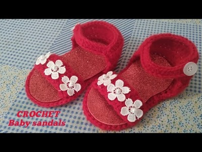 #crochet sandals for 1 year baby girl. #easy crochet booties for beginners with English subtitles.