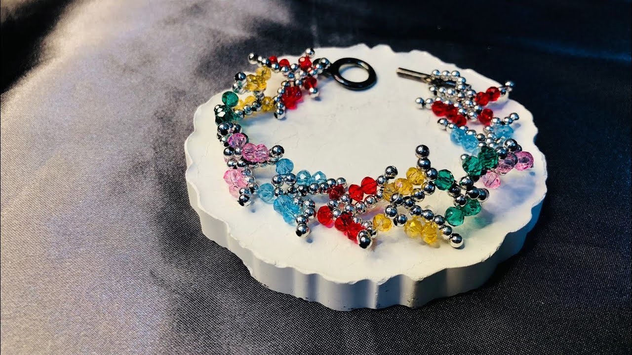 Crystal Beads Bracelet Tutorial | Step by Step Bracelet making tutorial