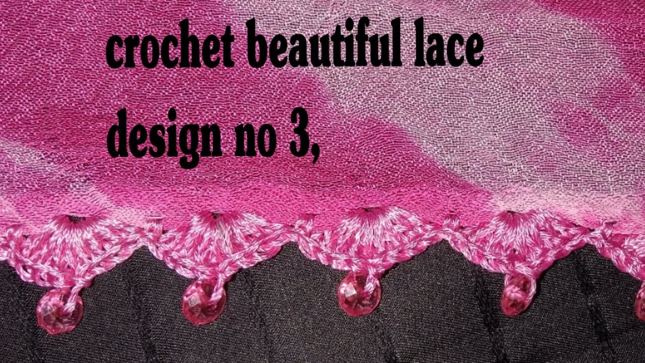 Easy crochet lace with beads,#crochettutorial #crochetpattern#crochetlaceborder #crochetborder