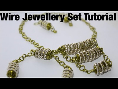 Easy Wire Wrapped Jewellery Set Tutorial Necklace Bracelet Earrings