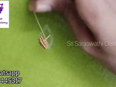 Embossed bead filling stitch | Aari embroidery basics