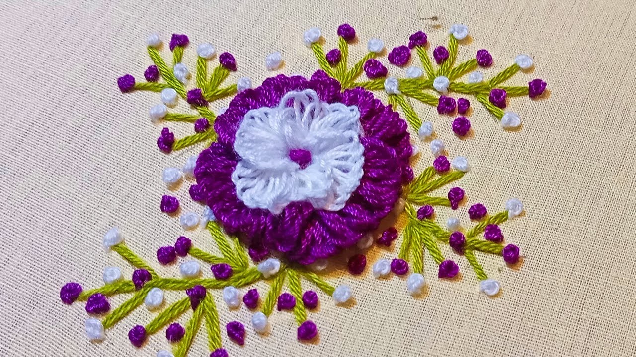 Embroidery Flower Design | 3D Embroidery Work