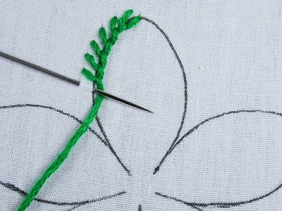 Hand embroidery blanket stitch variation with cute beads work floral design for beginners