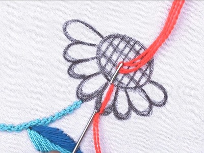 Hand Embroidery designs, Sunflower Embroidery with new stitches, Royal Embroidery art