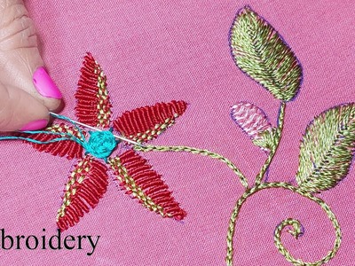 Hand Embroidery Spring Stitchs | New Embroidery Flower | Beautiful Design