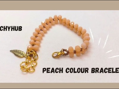 Handmade bronze and peach bracelet #stichyhub