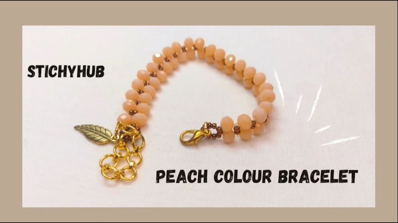 Handmade bronze and peach bracelet #stichyhub