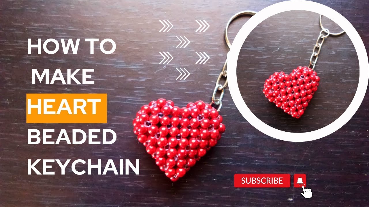 How to make a beaded heart keychain. Valentine's special