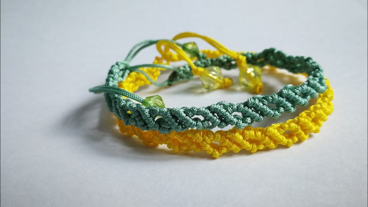 How to make a bracelet using nylon cord with beads