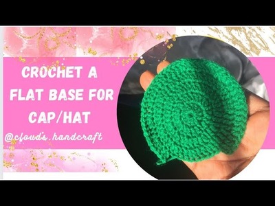 How to make a flat cap.beanie.hat bottom. #viral #crochetbeanie #subscribe #crochetforbeginners #now