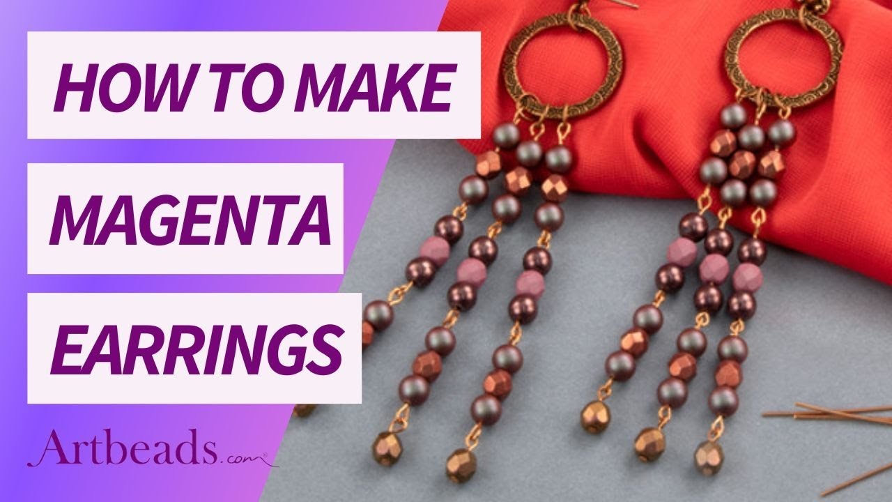 How to Make Magenta Fringe Earrings with Simple Wire Loop Techniques