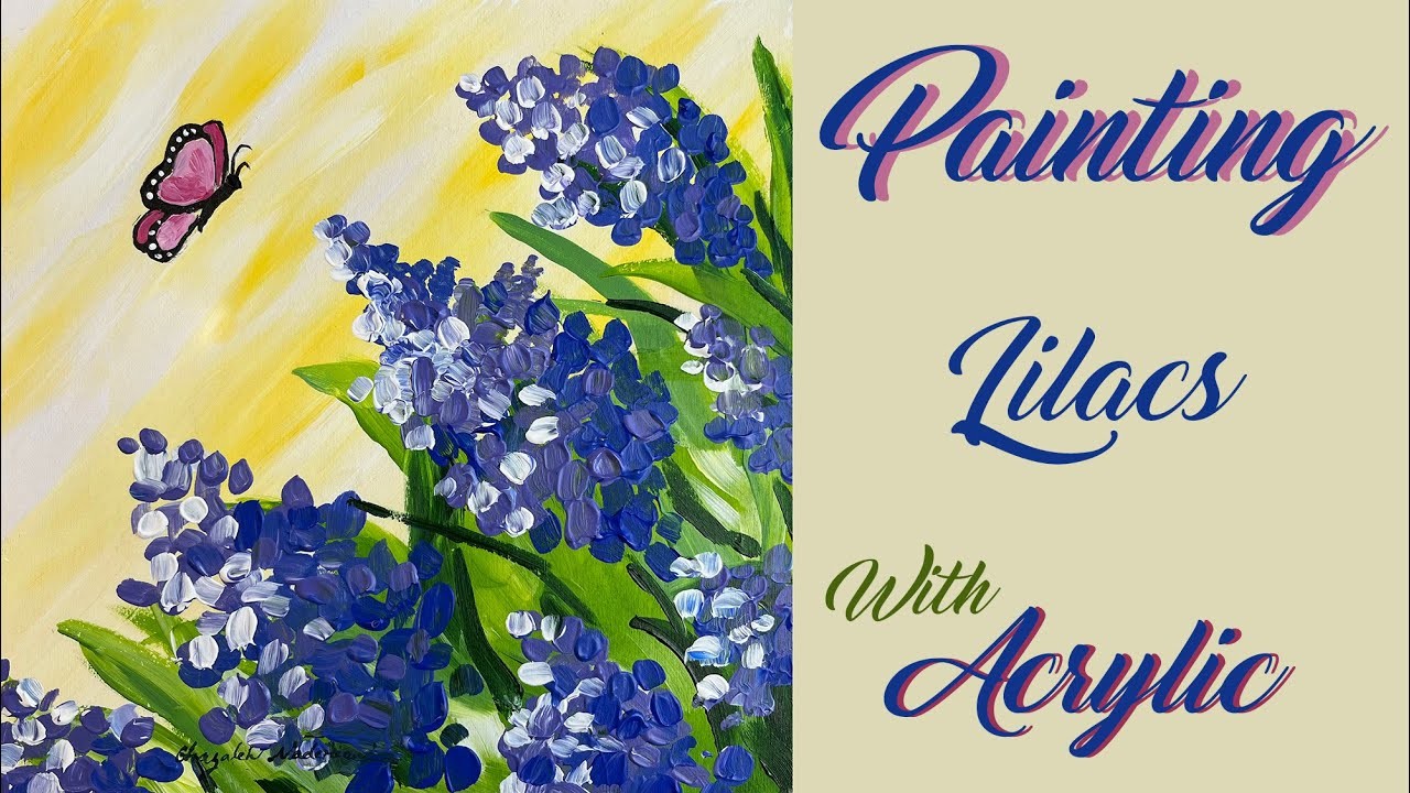 How to Painting In Love with Lilacs with acrylic | Easy painting with acrylic for beginners | DIY