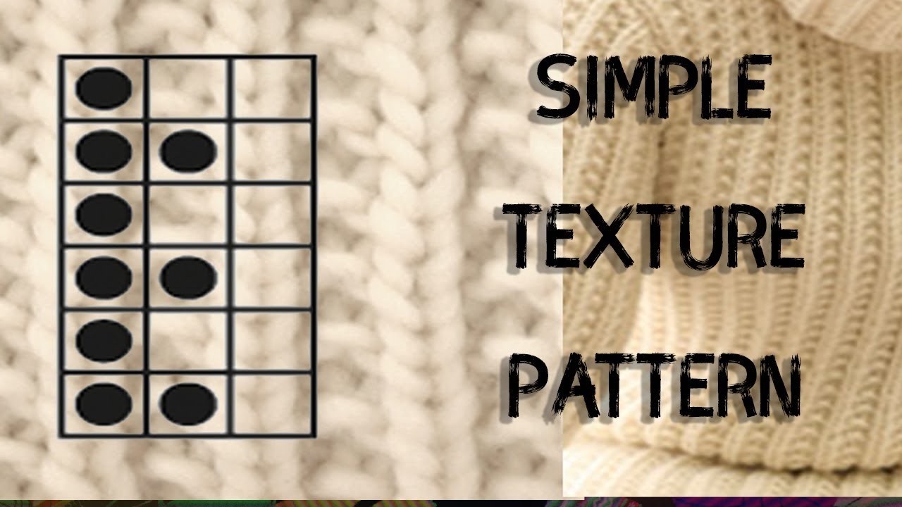 Knitting pattern in two rows. Easy Textured Pattern for Beginners.