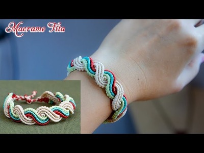 Macrame tutorial | Macrame bracelet tutorial: Four-color spiral bracelet
