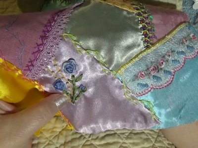 #Ribbon#Embroidery#on# My#Crazy# Quilt P2