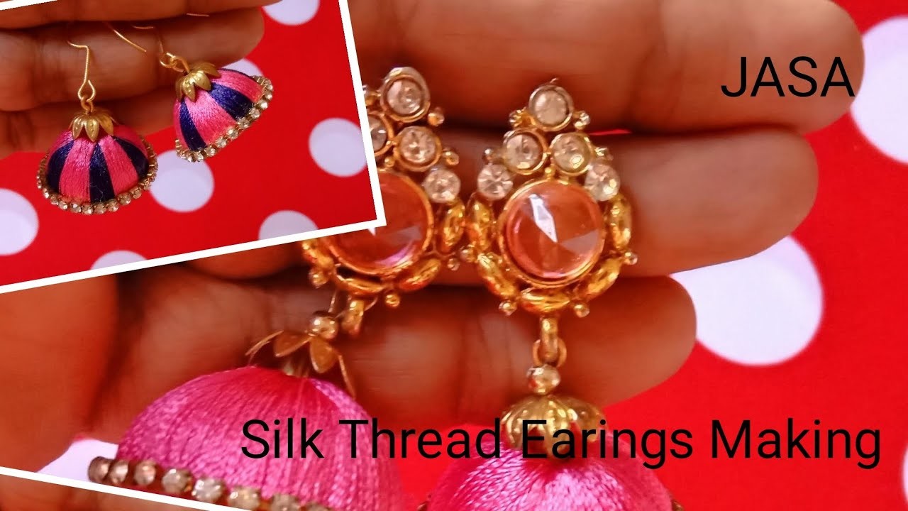 Silk Thread Earrings Making 4