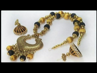 Silk thread jewellery set making | necklace | Jhumka | Silk thread jewellery | @SuhithCreations
