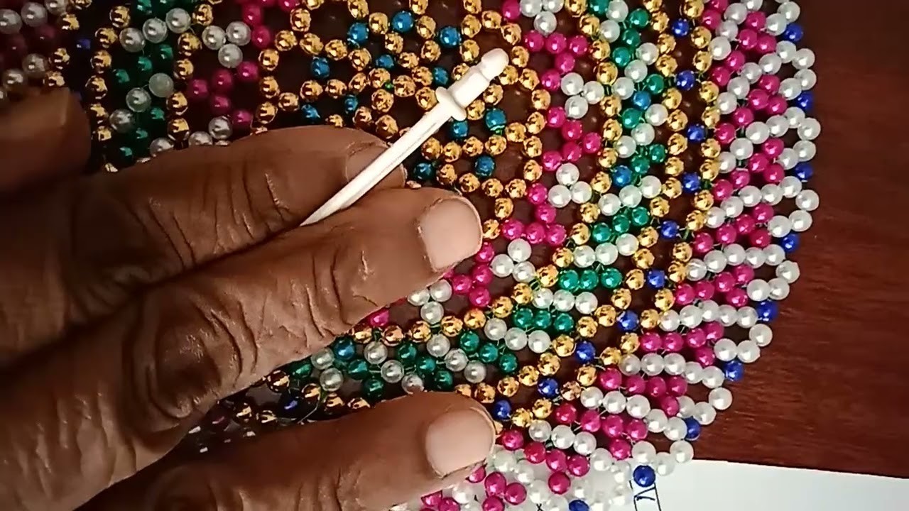 SKYS BEADS CREATIONS - # 266  -  RANGOLI IN BEADS, NEW PATTERN.DESIGN WITH TUTORIAL   PART-1.