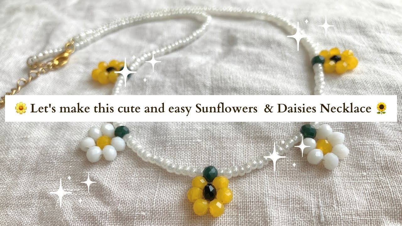 Sunflowers & Daisies Necklace | Diy | Tutorial