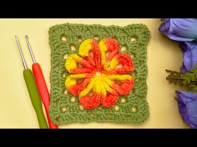 Super easy very useful crochet granny square knitting motif | Crochet for Beginners