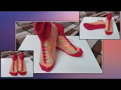 Thumb Socks with perfect thumb shaping(Foot size 5, 6, 7, 8) #knitting #bunaidesigns #socksknitting