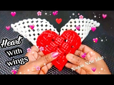 Try New Flying Heart Making clear video for Beginners. biscuit knot  heart