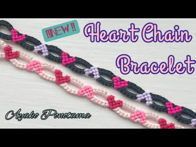 !Valentine Special 2!Quick & Fun- How to make a Heart Chain Bracelet with alternating color hearts:)