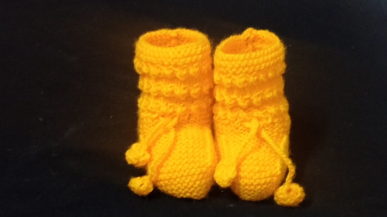 Very easy knitting baby booties , shoes , socks,