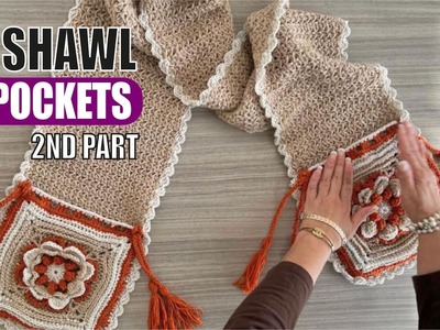 2nd Part. Shawl with Pockets - EASY AND FAST - BY LAURA CEPEDA
