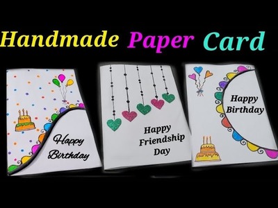 3 Beautiful And Easy white paper card Making.DIY Birthday greeting Card.Handmade Birthday Card