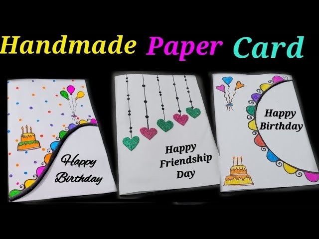 3 Beautiful And Easy white paper card Making.DIY Birthday greeting Card.Handmade Birthday Card