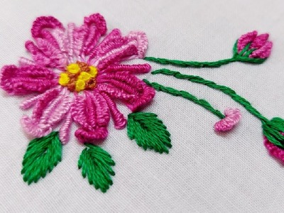 3D Flower Embroidery For Beginners | Hand embroidery 3d flowers ???????? | #EmbroideryWorld