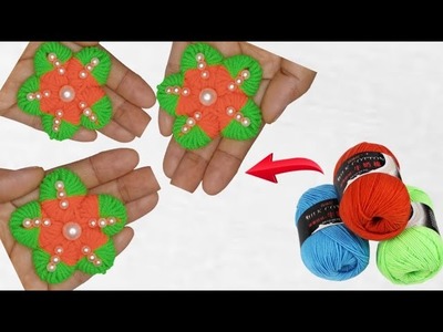 Amazing Woolen Flower Making Idea || How to Make Beautiful Flower from Wool yarn