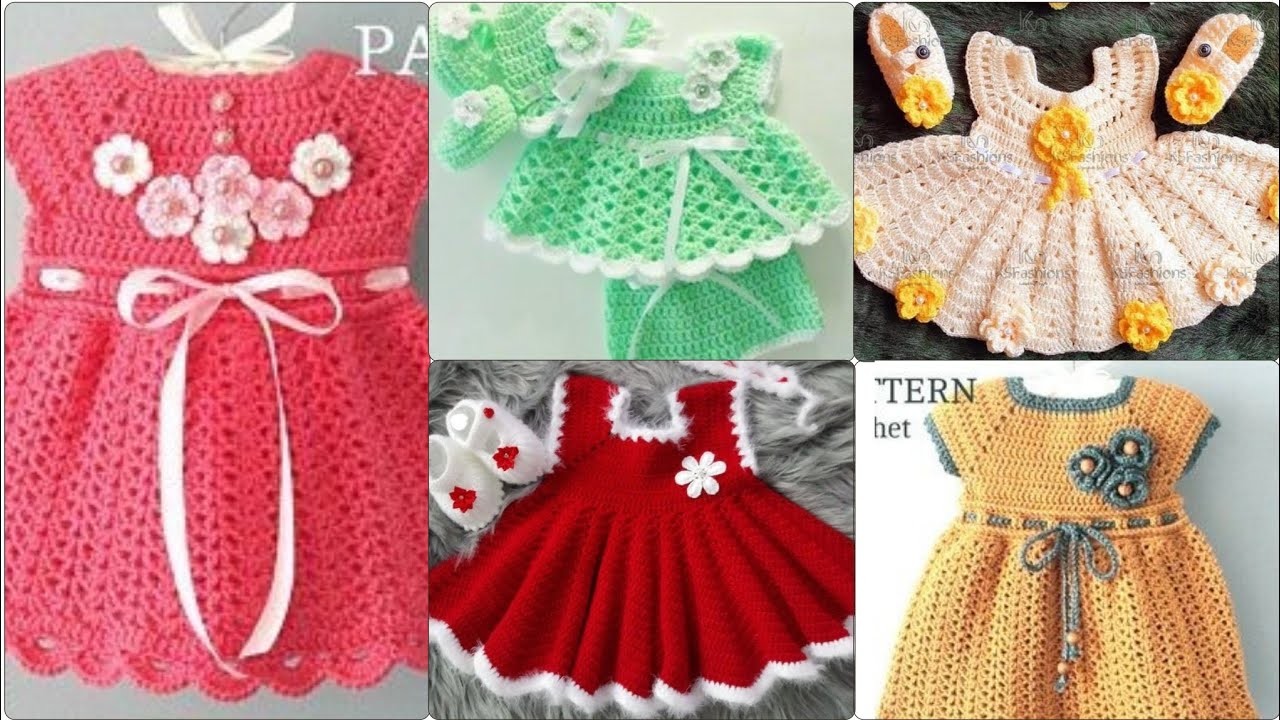 Baby girls crochet frocks pattern designs 2023.Handmade crochet baby sweater designs pattern 2023