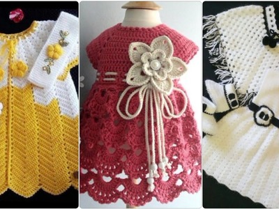 Beautiful latest baby girls crochet frocks pattern new designs.Crochet baby sweater designs 2023