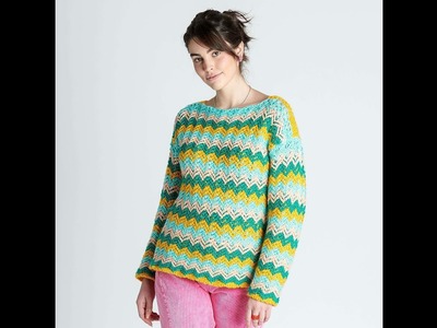 Caron Zigzag Crochet Pullover: Lunch and Learn with Moogly